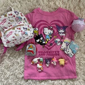Hello Kitty Pink Heart T-Shirt and Backpack Set